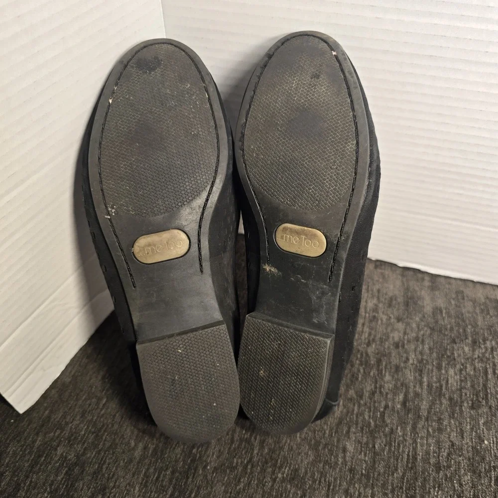 Me Too Yale Slip-On Loafer Shoes Women's Black Suede Laser Cut Size 9
